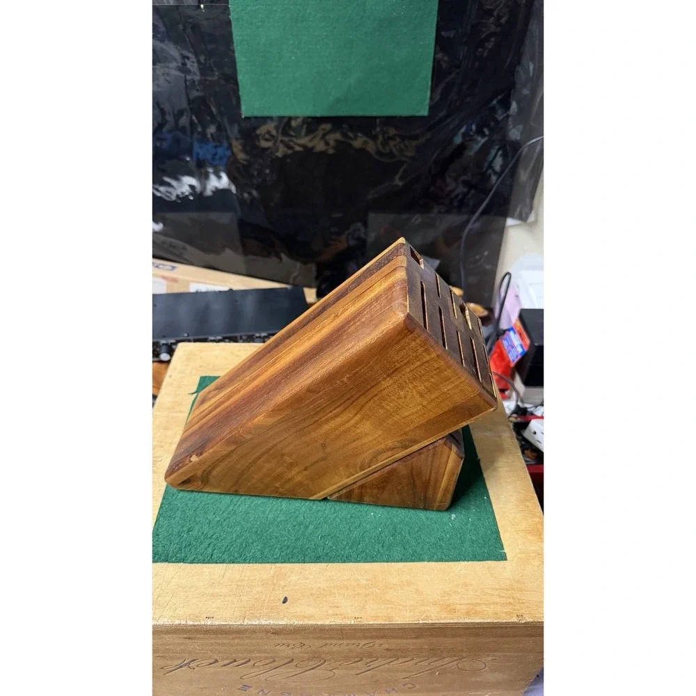 Wüsthof Wooden Knife Block Storage Holder Countertop‎ Organizer Damaged